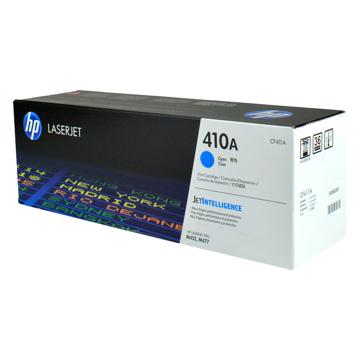 HP 410A (CF411A) Toner Cartridge, Cyan 2.3K Yield