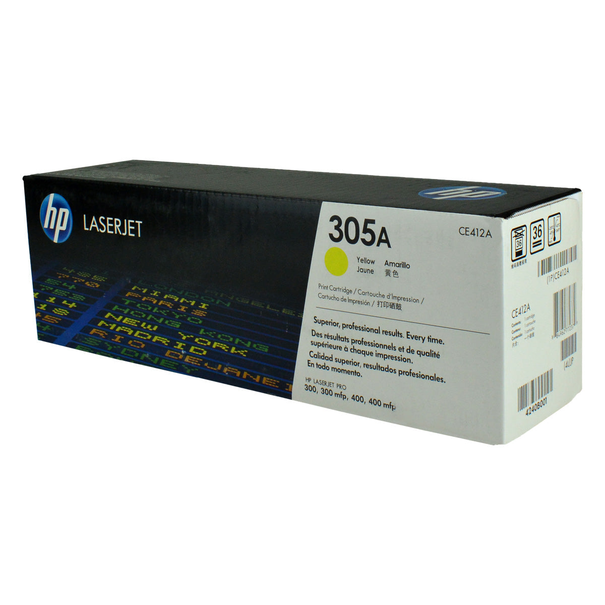 HP 305A (CE412A) Toner Cartridge, Yellow 2.6K Yield