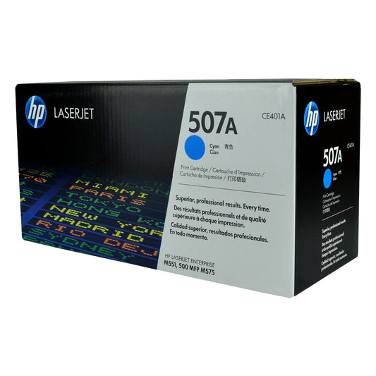 HP 507A (CE401A) Toner Cartridge, Cyan 6K Yield