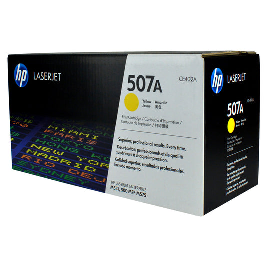 HP 507A (CE402A) Toner Cartridge, Yellow 6K Yield