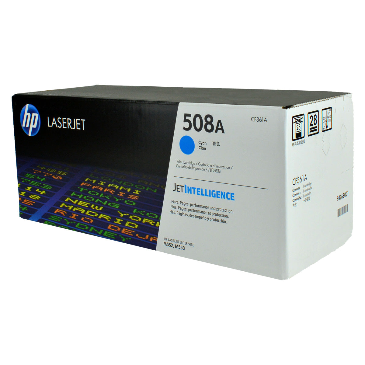 HP 508A (CF361A) Toner Cartridge, Cyan 5K Yield
