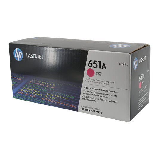 HP 651A (CE343A) Toner Cartridge, Magenta 16K Yield