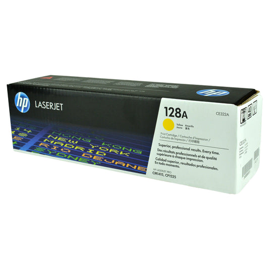 HP 128A (CE322A) Toner Cartridge, Yellow 1.3K Yield