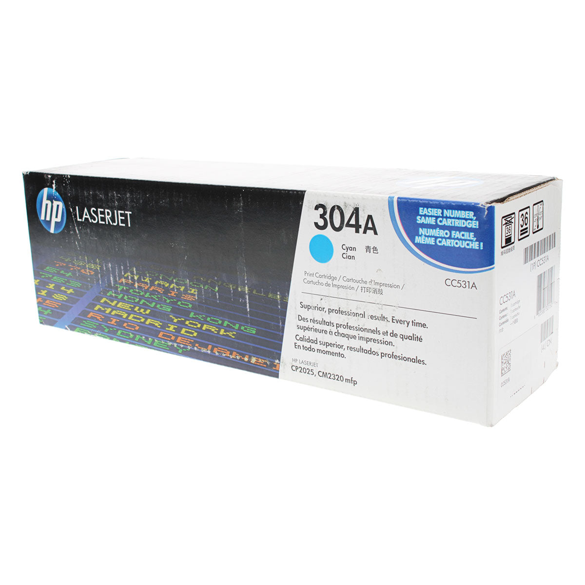 HP 304A (CC531A) Toner Cartridge, Cyan 2.8K Yield