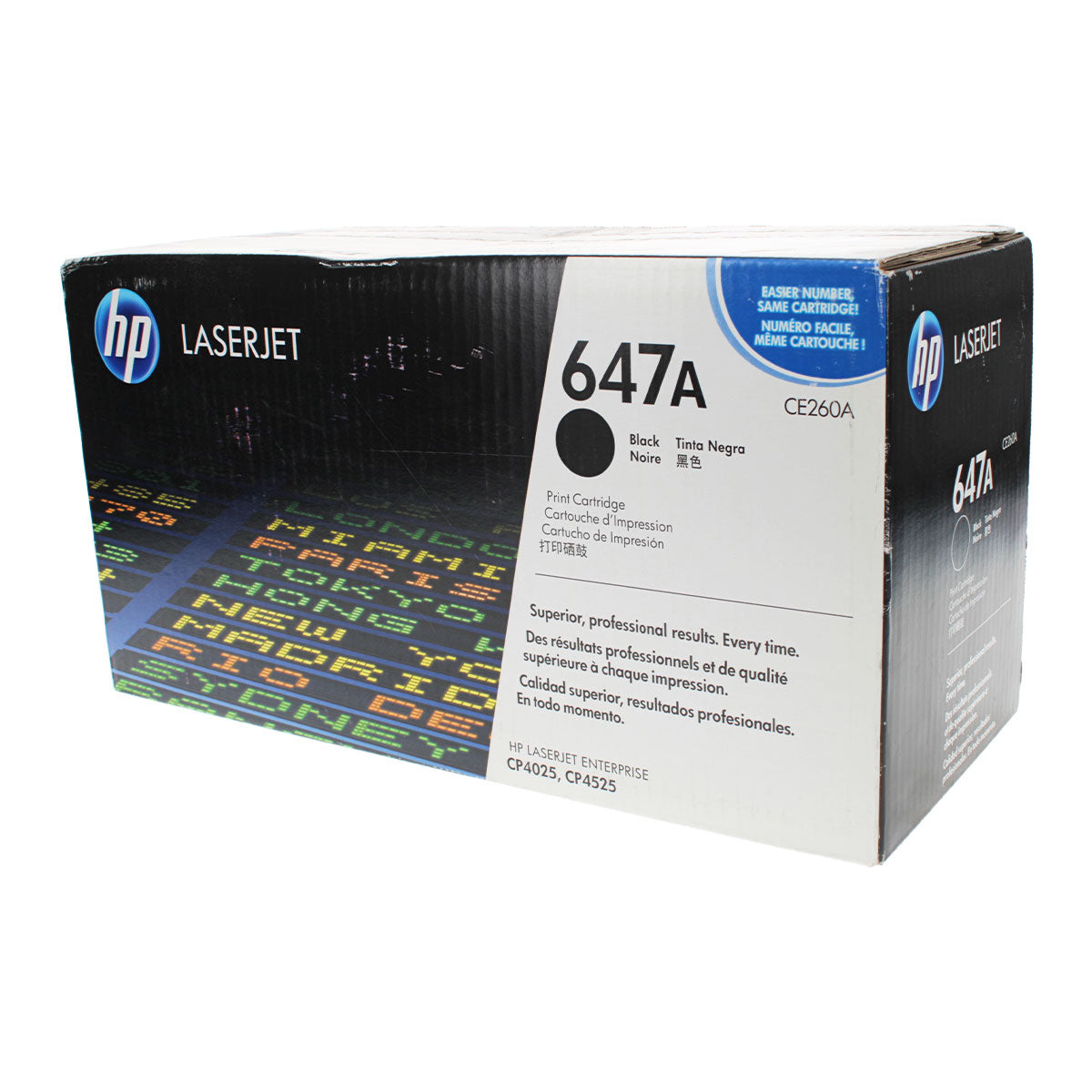 HP 647A (CE260A) Toner Cartridge, Black 8.5K Yield