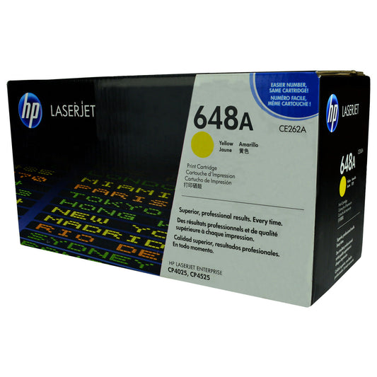 HP 648A (CE262A) Toner Cartridge, Yellow 11K Yield