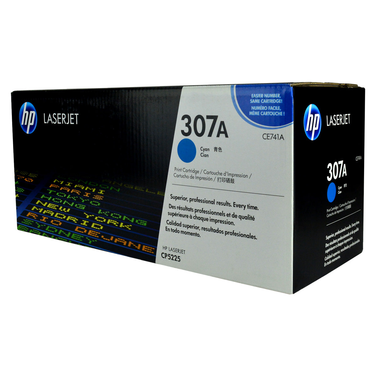 HP 307A (CE741A) Toner Cartridge, Cyan 7.3K Yield