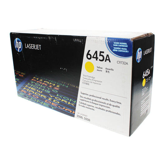 HP 645A (C9732A) Toner Cartridge, Yellow 12K Yield