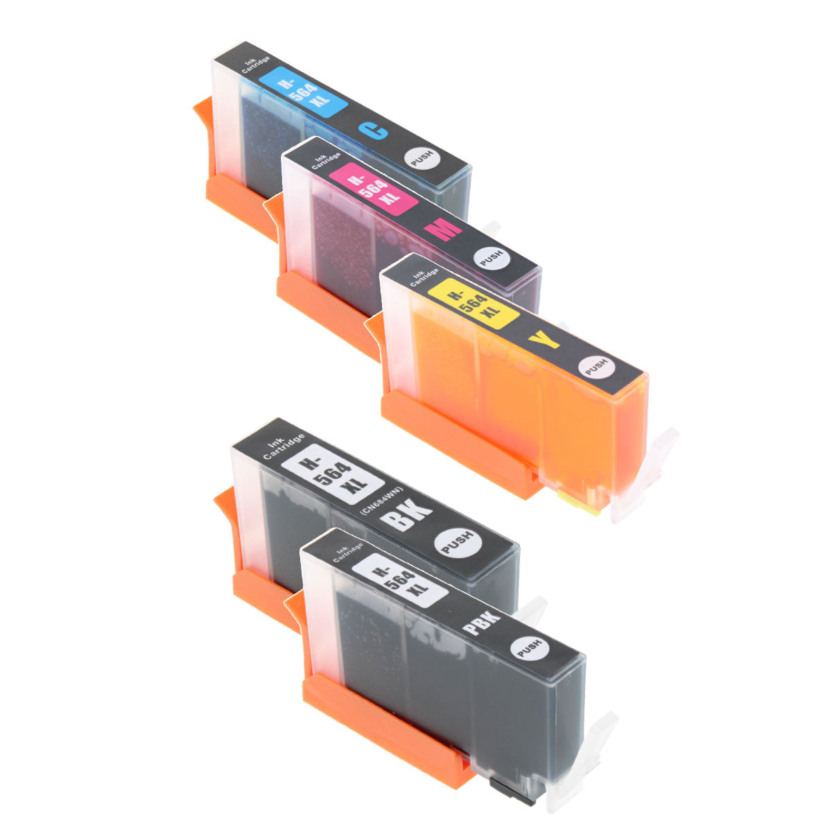 HP 564XL Remanufactured Toner Cartridge Black 550 High Yield Photo Black Cyan Magenta Yellow 750 High Yield 5-Pack