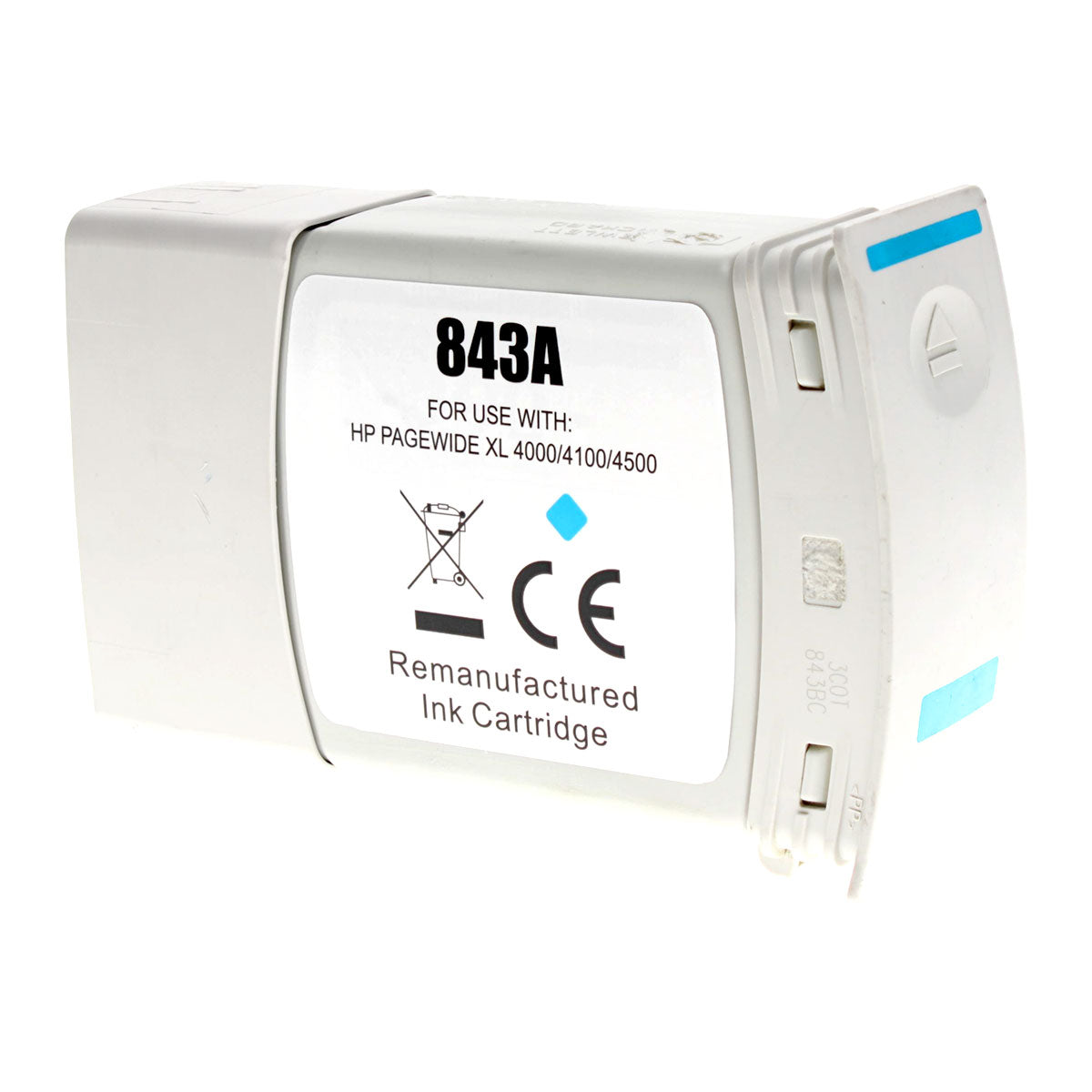 HP 843A Remanufactured Toner Cartridge Cyan 400 Ml