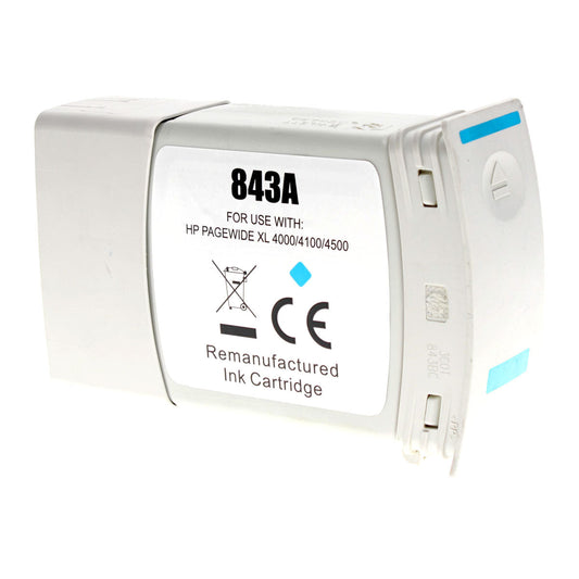HP 843A Remanufactured Toner Cartridge Cyan 400 Ml