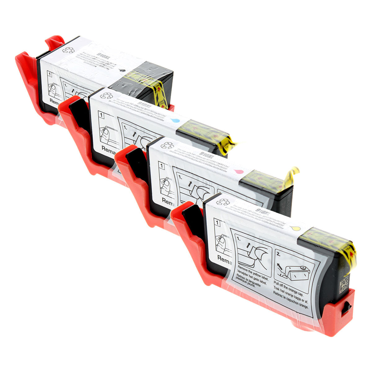 HP 910XL 4-Pack 3YL65AN Remanufactured Toner Cartridge Black Cyan Magenta Yellow 825 High Yield 4/Pack Firmware Enhanced