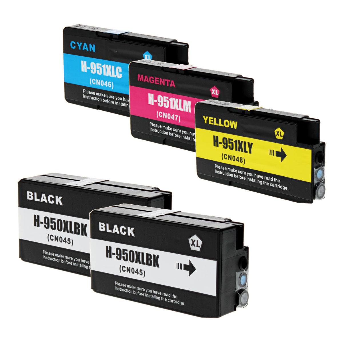 HP 950XL Remanufactured Toner Cartridge 2Xblack 2300 High Yield Cyan Magenta Yellow 1500 High Yield