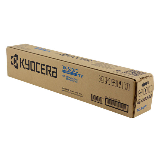 Kyocera Mita TK-5207C (1T02R5CUS0) Toner Cartridge, Cyan 12K Yield