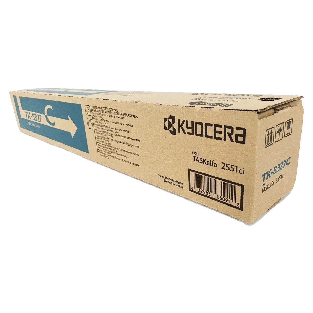 Kyocera Mita TK-8327C (1T02NPCUS0) Toner Cartridge, Cyan 12K Yield
