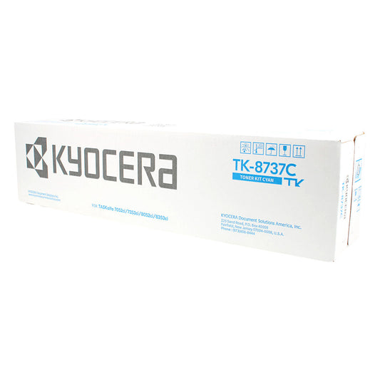 Kyocera Mita TK-8737C (1T02XNCUS0) Toner Cartridge, Cyan 40K Yield