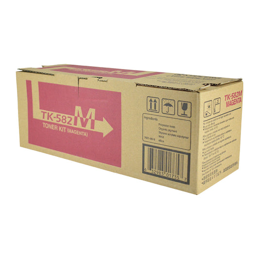 Kyocera Mita TK-582M (1T02KTBUS0) Toner Cartridge, Magenta 2.8K Yield