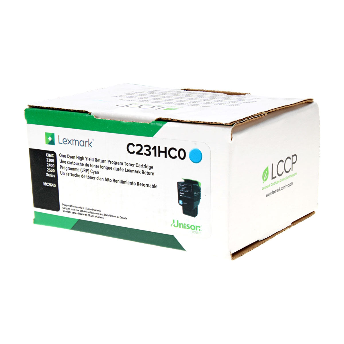 Lexmark (C231HC0) Toner Cartridge, Cyan 2.3K High Yield, Return Program