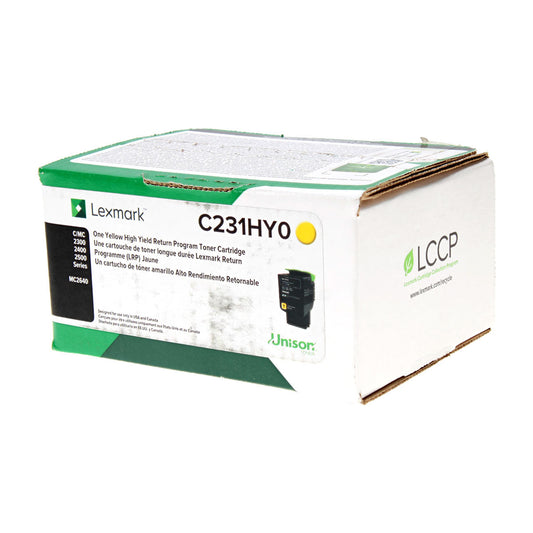 Lexmark (C231HY0) Toner Cartridge, Yellow 2.3K High Yield, Return Program
