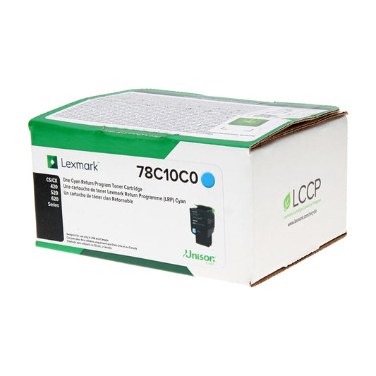 Lexmark (78C10C0) Toner Cartridge, Cyan 1.4K Yield, Return Program