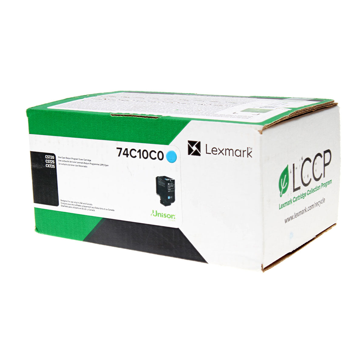 Lexmark (74C10C0) Toner Cartridge, Cyan 3K Yield, Return Program
