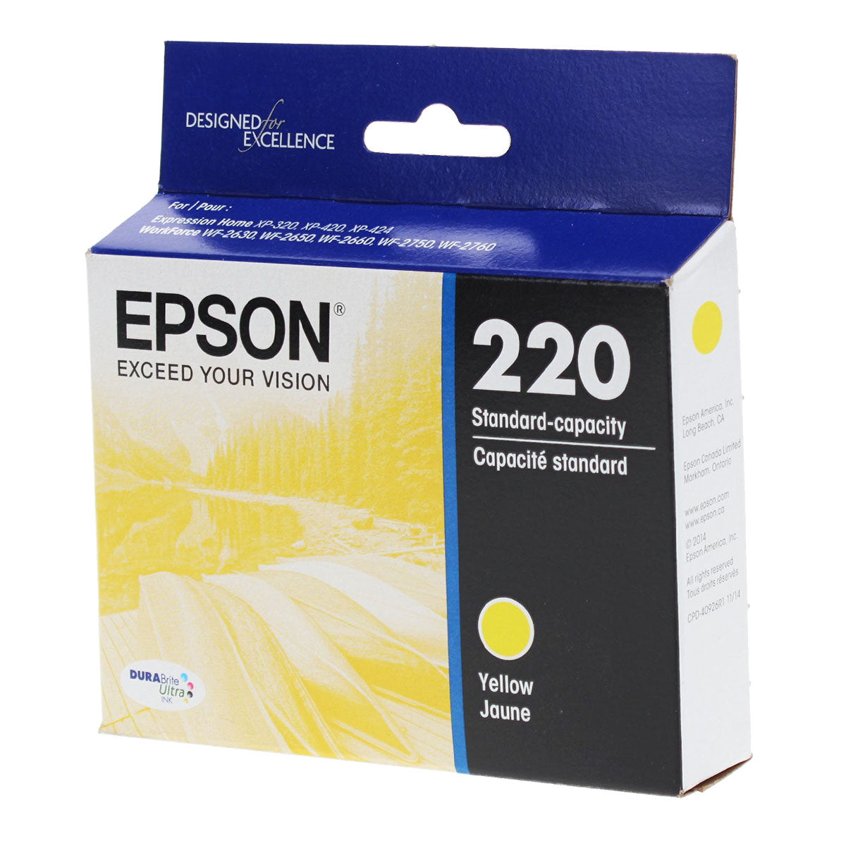 Epson 220 (T220420) Inkjet, Yellow 165 Yield