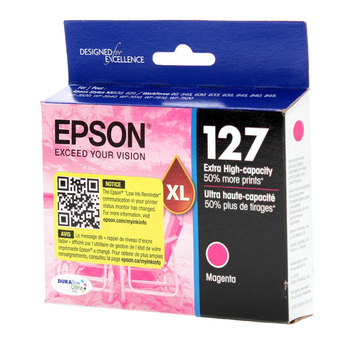 Epson 127 (T127320) Inkjet, Magenta 755 High Yield