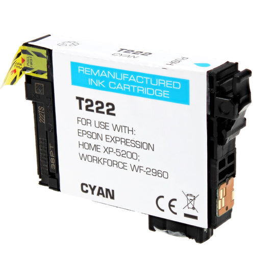 Epson 222 Remanufactured Toner Cartridge Cyan 185 Yield