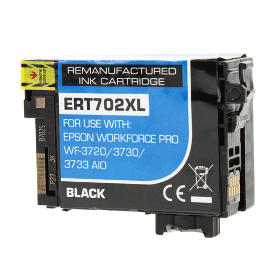 Epson 702XL Remanufactured Toner Cartridge Black 1.1K Ultra High Yield