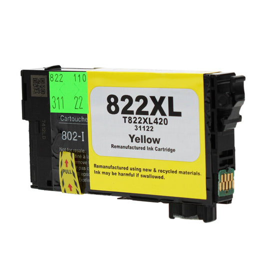 Epson 822XL Remanufactured Toner Cartridge Yellow 1.1K High Yield