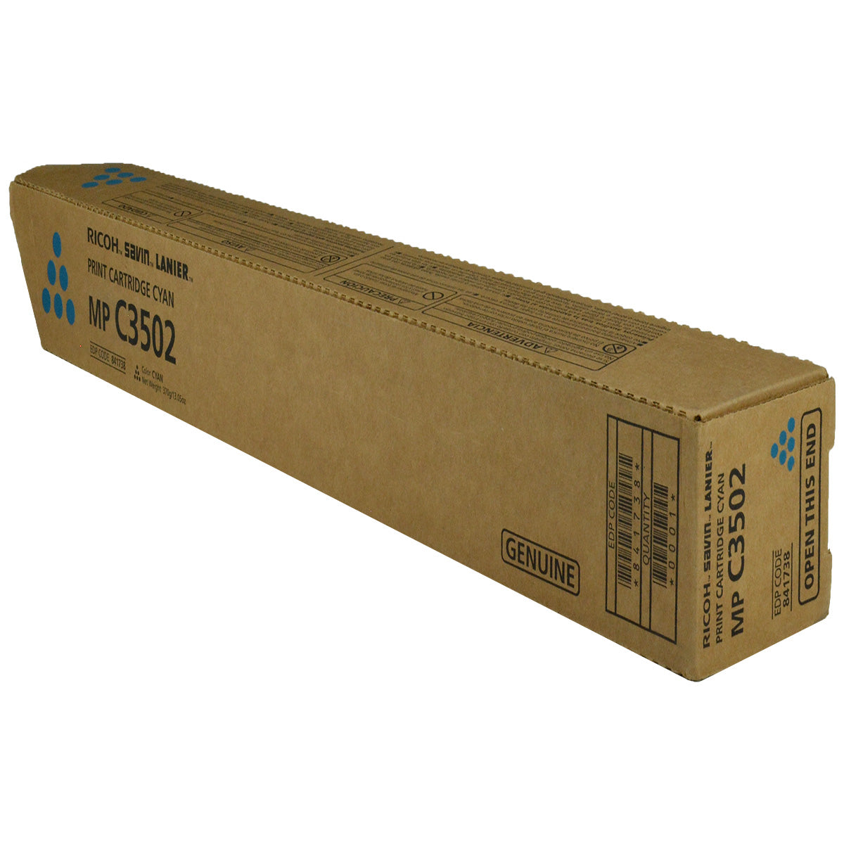 Ricoh (841738) Toner Cartridge, Cyan 18K Yield