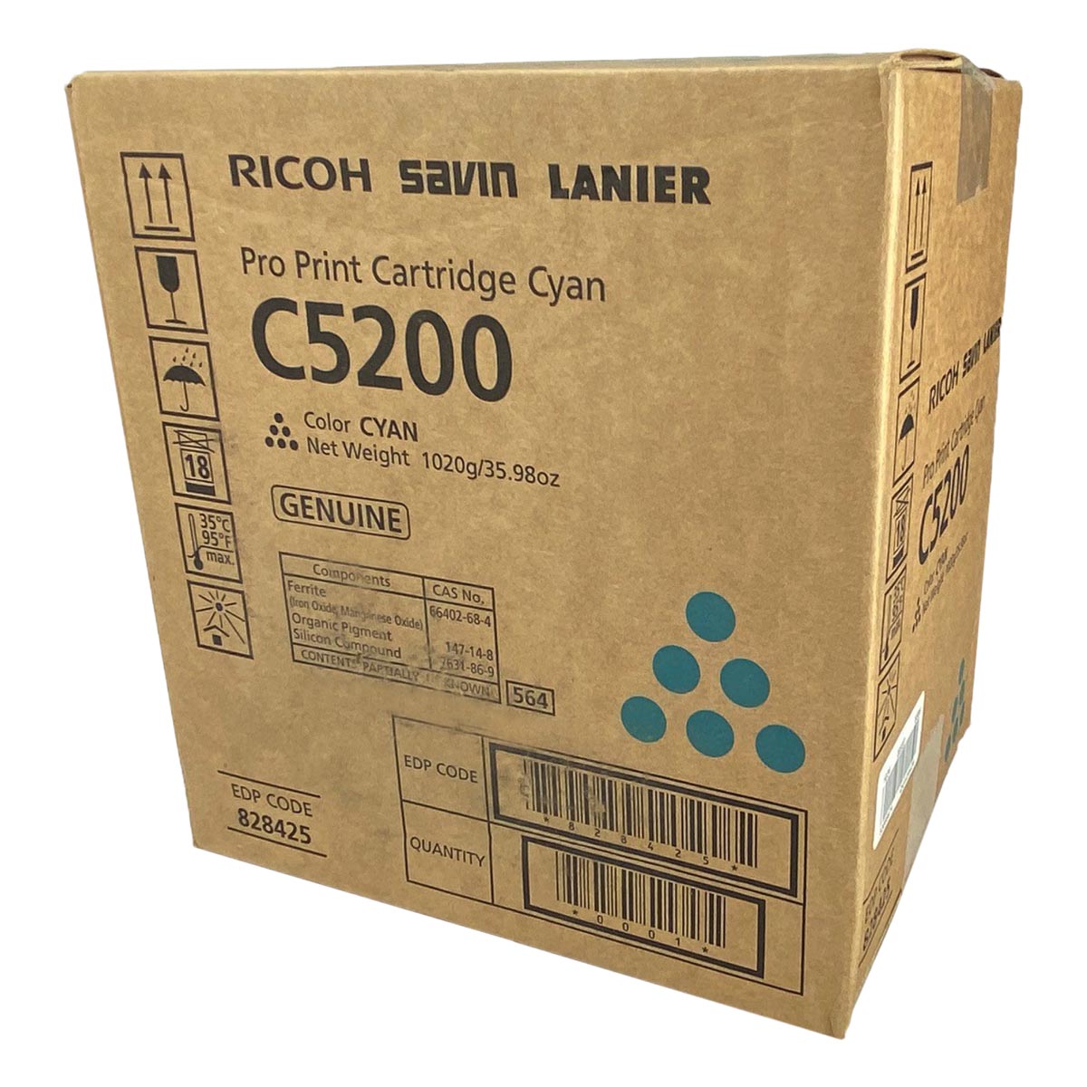 Ricoh (828425) Toner Cartridge, Cyan 24K Yield