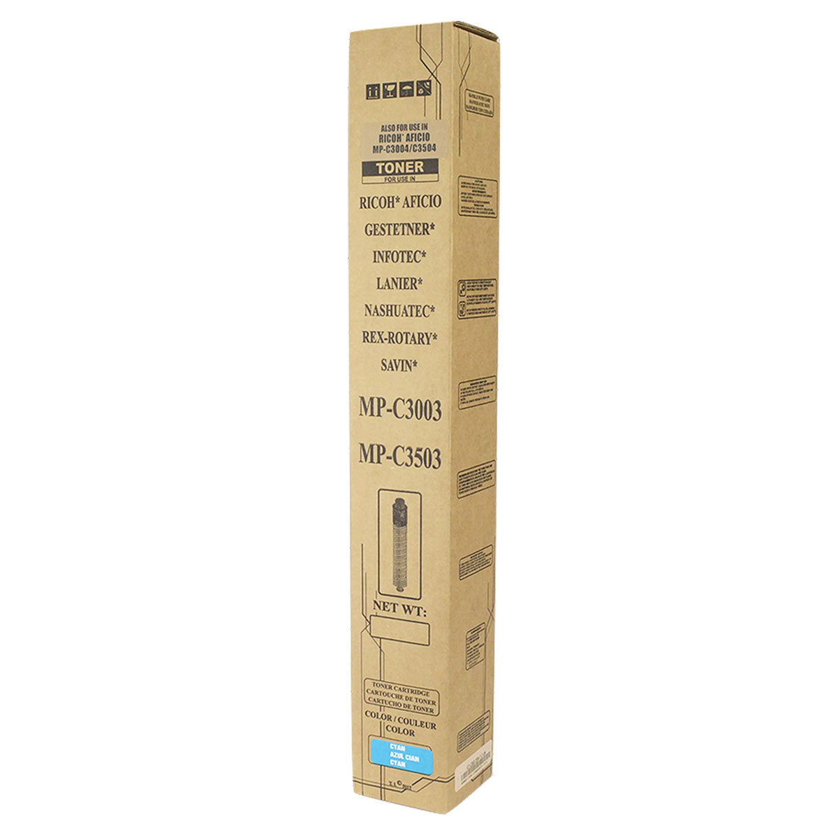 Ricoh MP C3503 Remanufactured Toner Cartridge Cyan 18K Yield