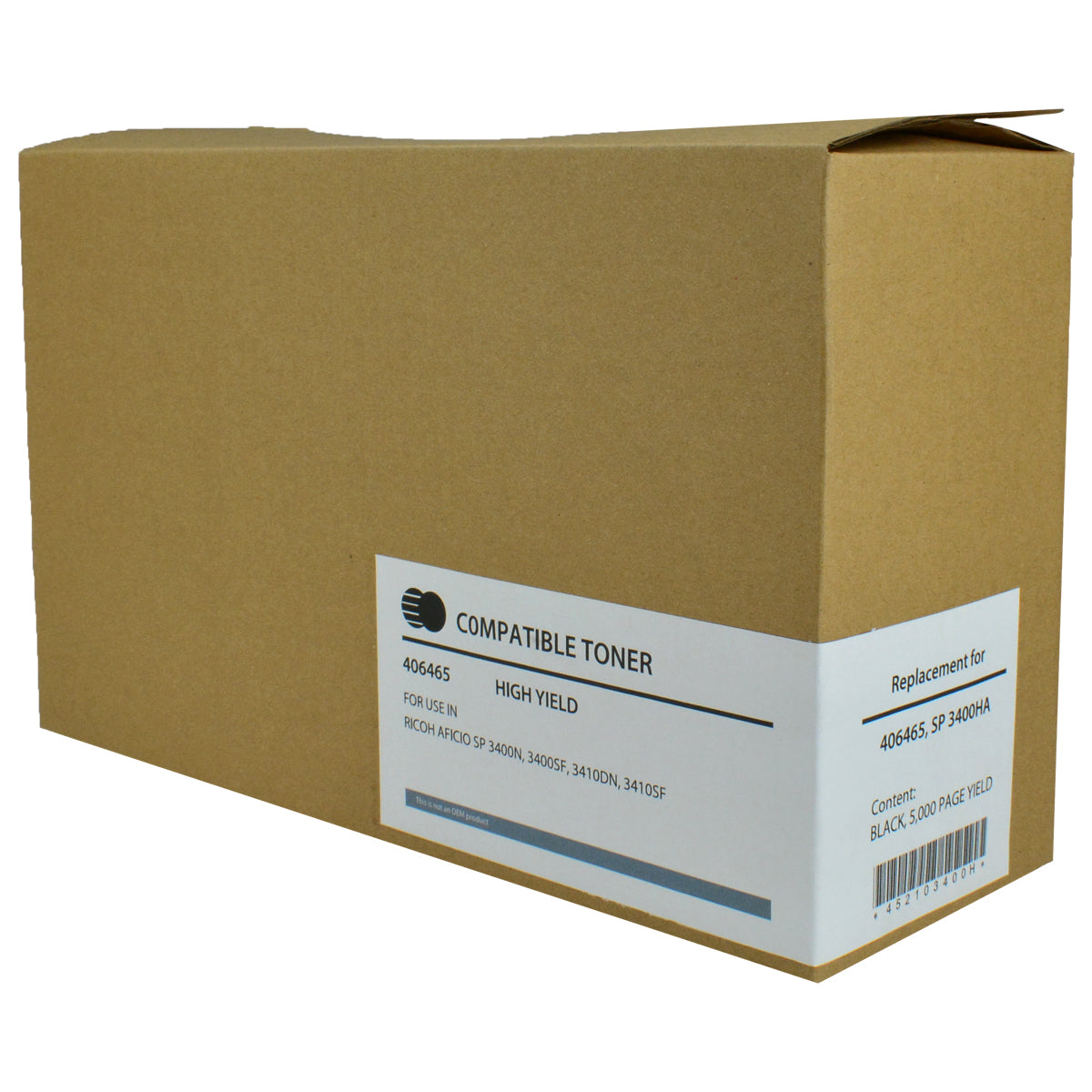 Toner-Dog SP3400HA OEM Black Toner Cartridge – 5,000 Pages