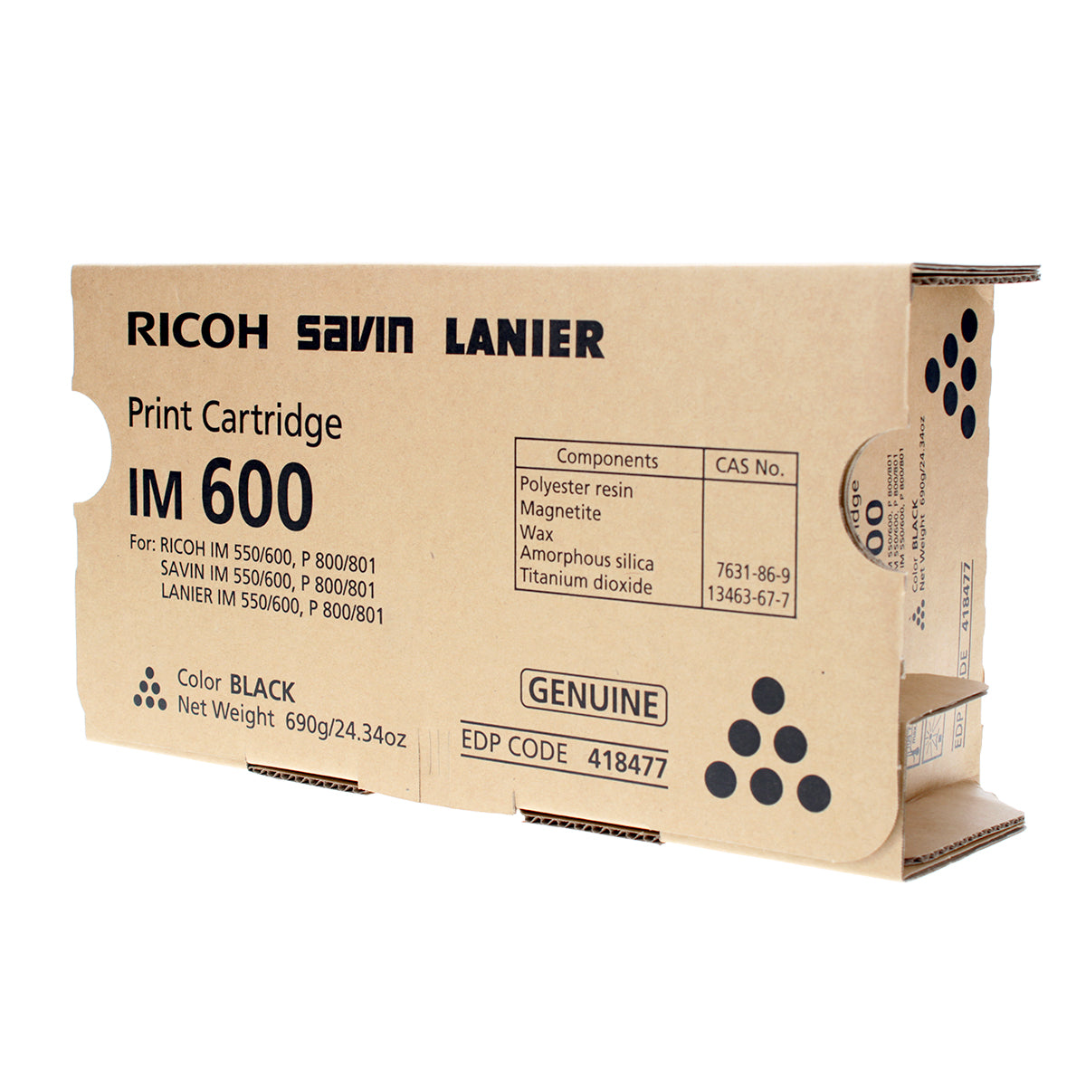 Ricoh (418477) Toner Cartridge, Black 25.5K Yield