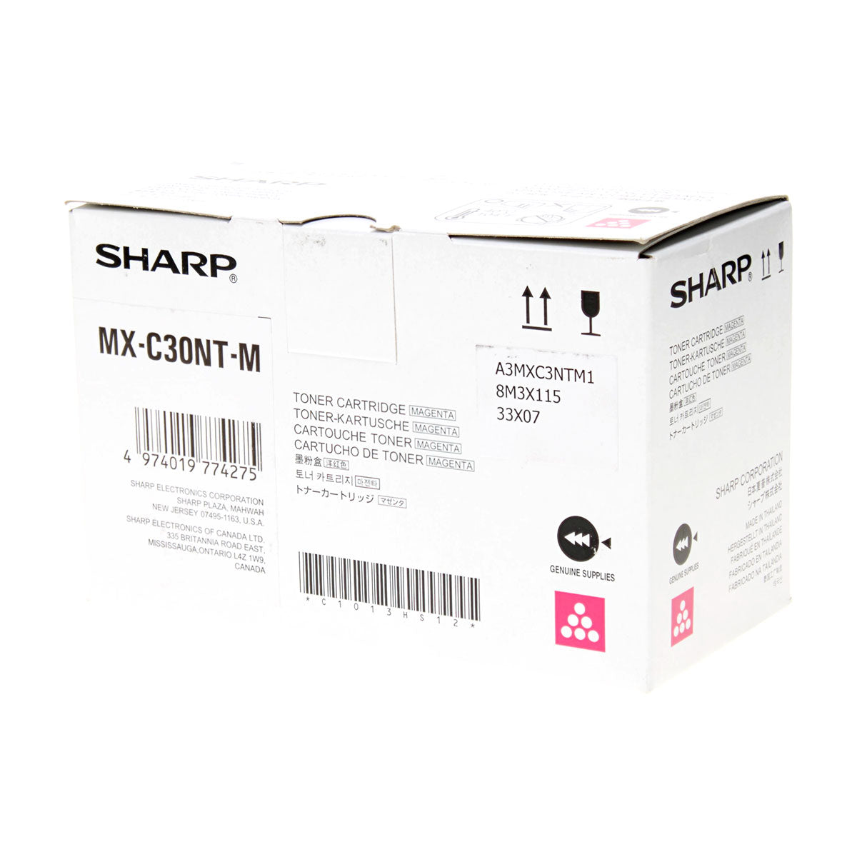 Sharp MX-C30NTM Toner Cartridge, Magenta 6K Yield