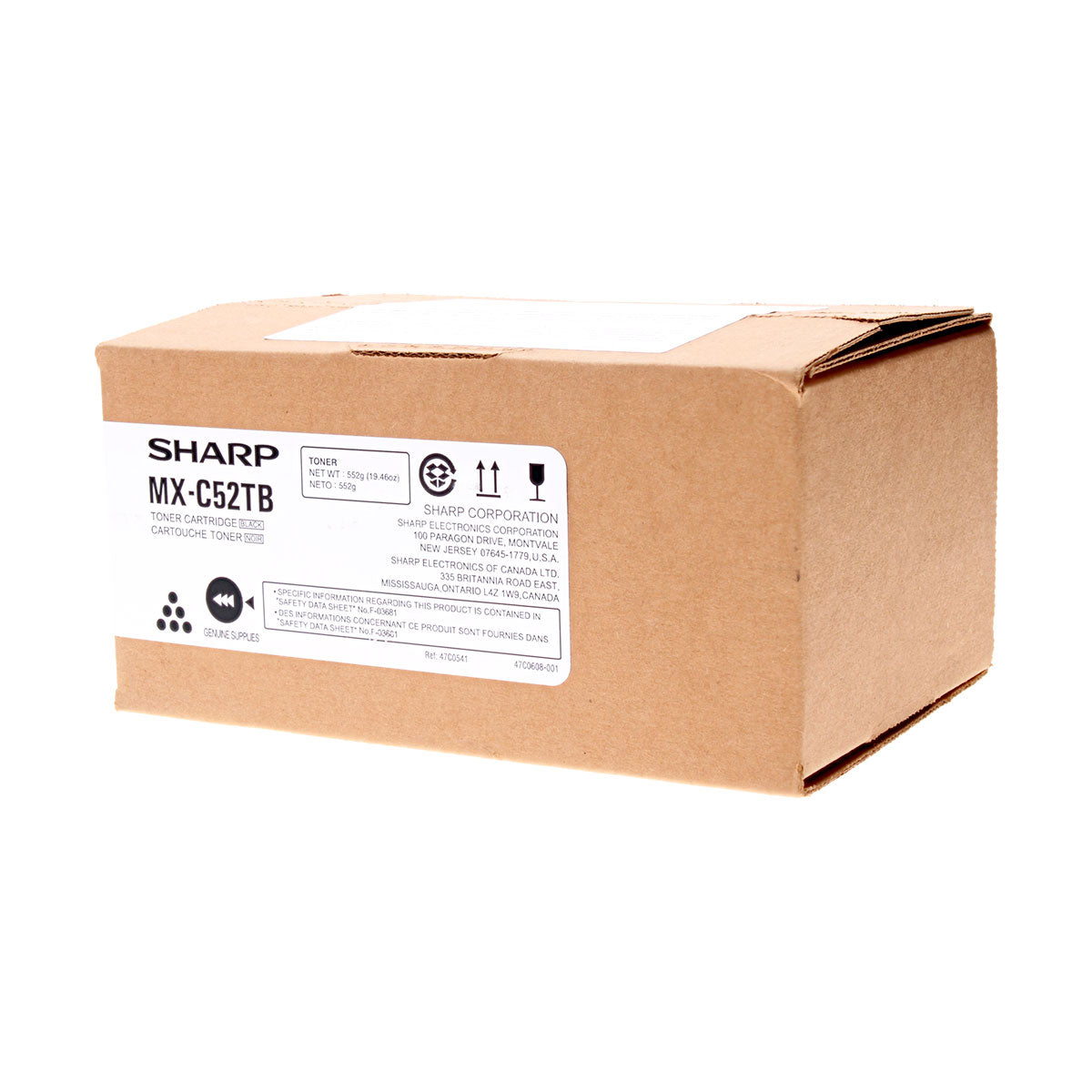 Sharp . (MX-C52TB) Toner Cartridge, Black 25K Yield