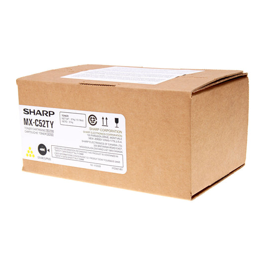 Sharp (MX-C52TY) Toner Cartridge, Yellow 14.2K Yield