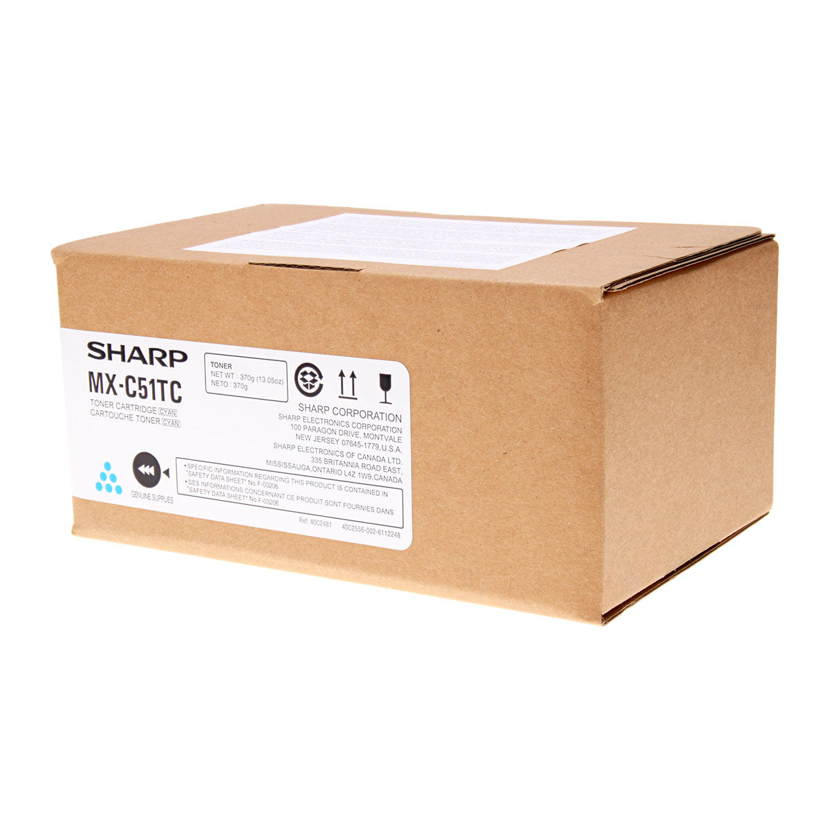 Sharp (MX-C51TC) Toner Cartridge, Cyan 10K Yield