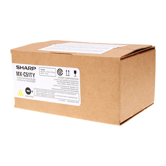 Sharp (MX-C51TY) Toner Cartridge, Yellow 10K Yield