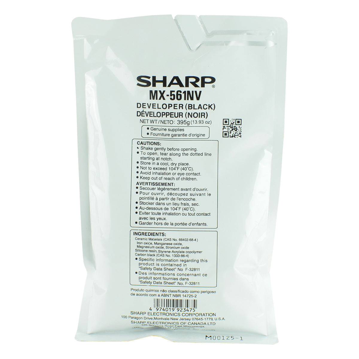 Sharp MX-561NV Developer, Black 600K Yield
