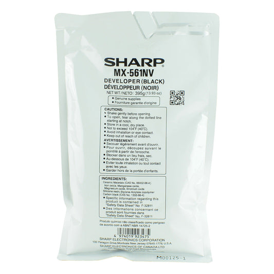 Sharp MX-561NV Developer, Black 600K Yield