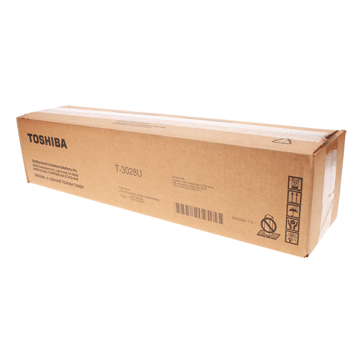 Toshiba T-3028U (T3028U) Toner Cartridge, Black 43.9K Yield