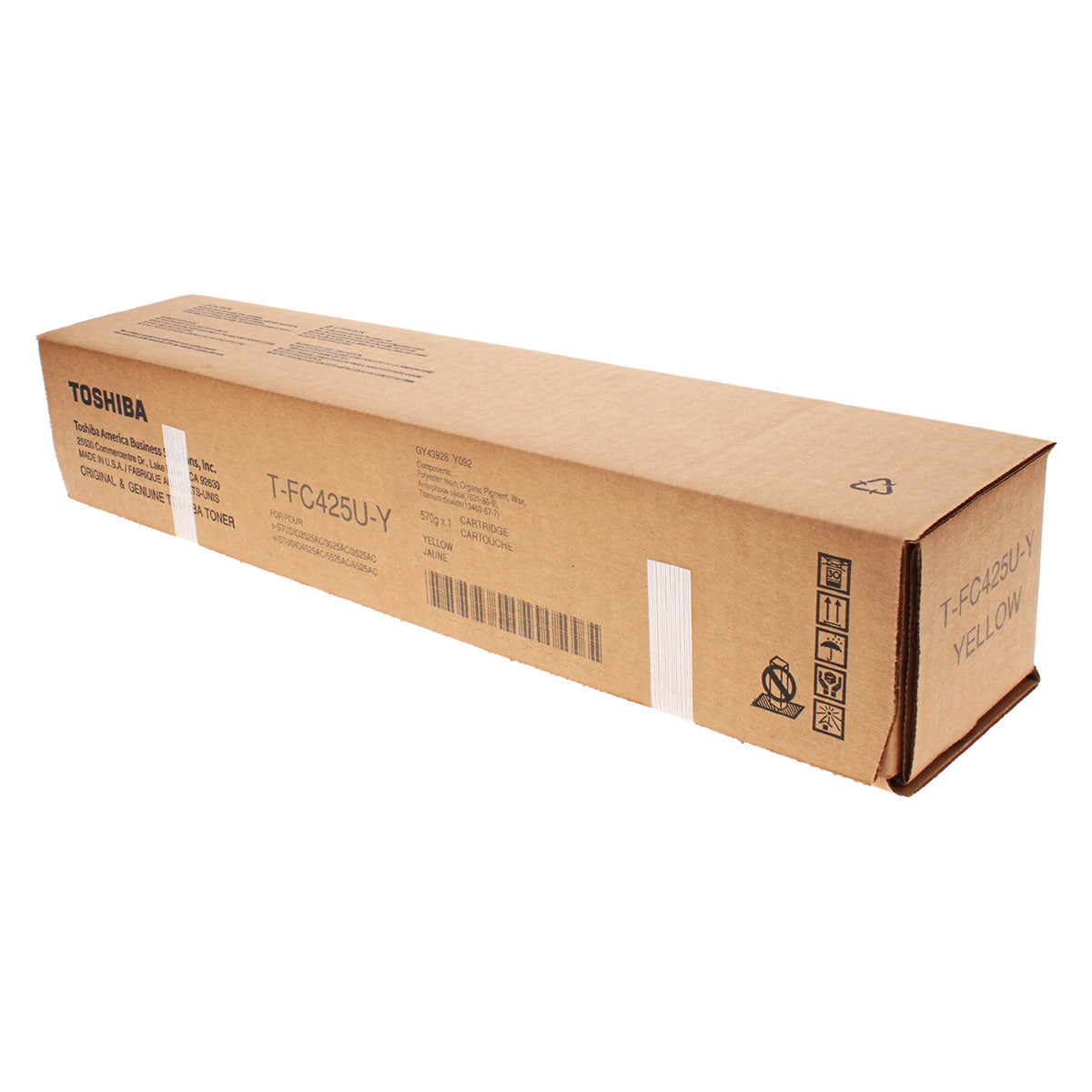 Toshiba T-FC425U-Y (TFC425UY) Toner Cartridge, Yellow 38K Yield
