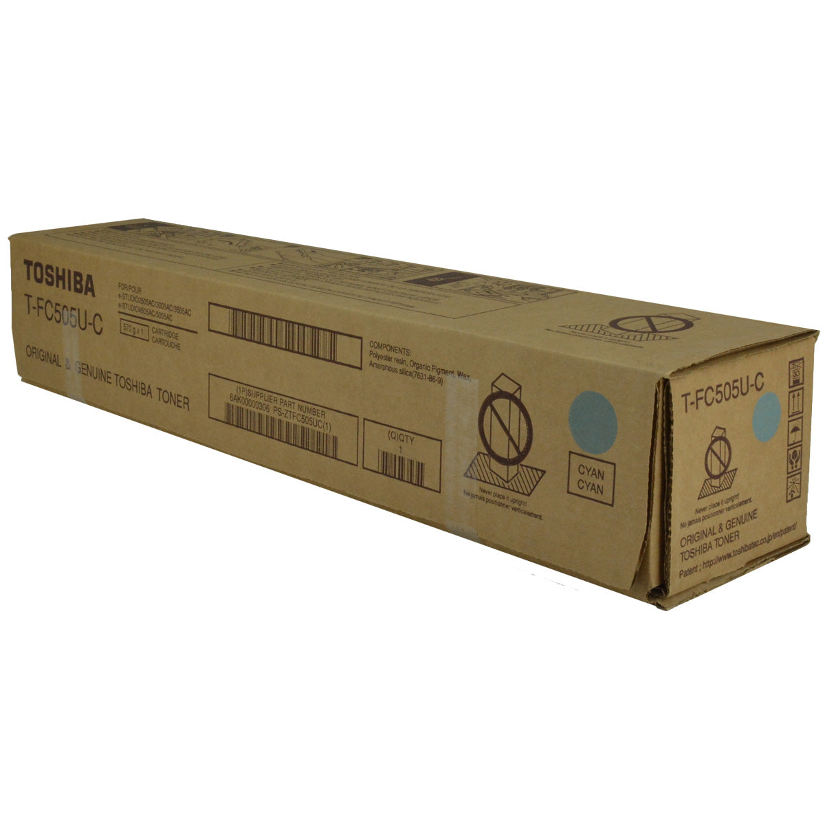 Toshiba T-FC505U-C (TFC505UC) Toner Cartridge, Cyan 33.6K Yield