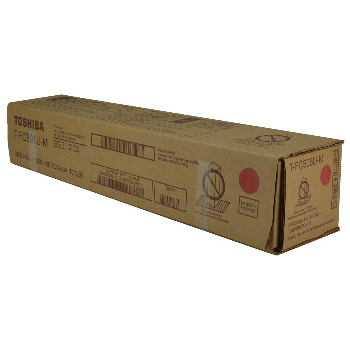 Toshiba T-FC505U-M (TFC505UM) Toner Cartridge, Magenta 33.6K Yield