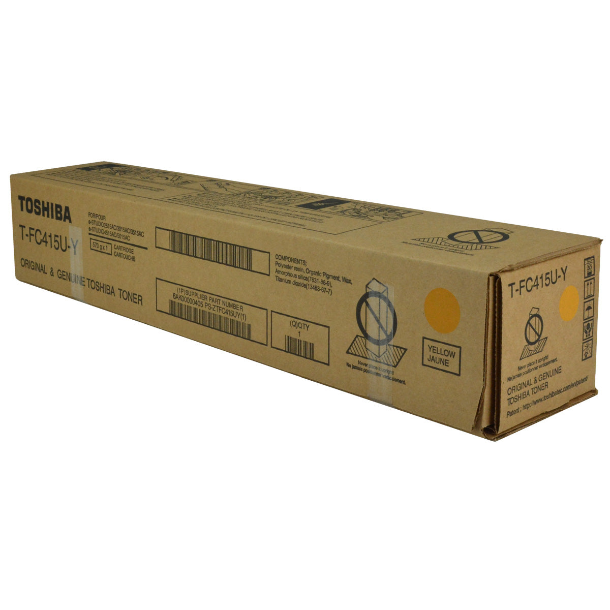 Toshiba T-FC415U-Y (TFC415UY) Toner Cartridge, Yellow 33.6K Yield