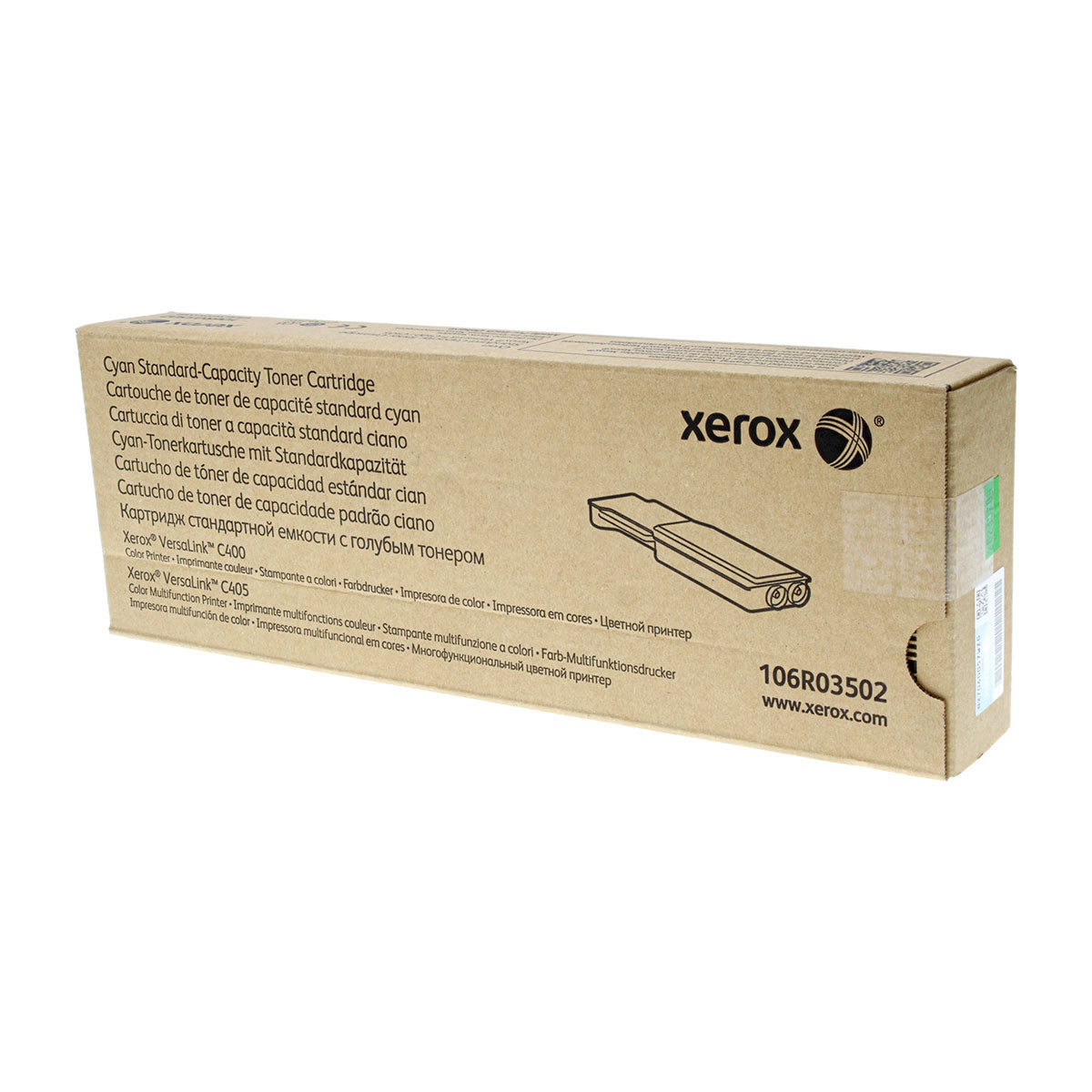 Xerox 106R03502 (106R3502) Toner Cartridge, Cyan 2.5K Yield